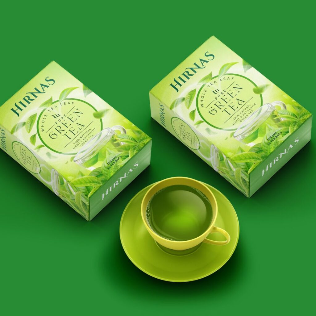 Hirnas green tea packaging design