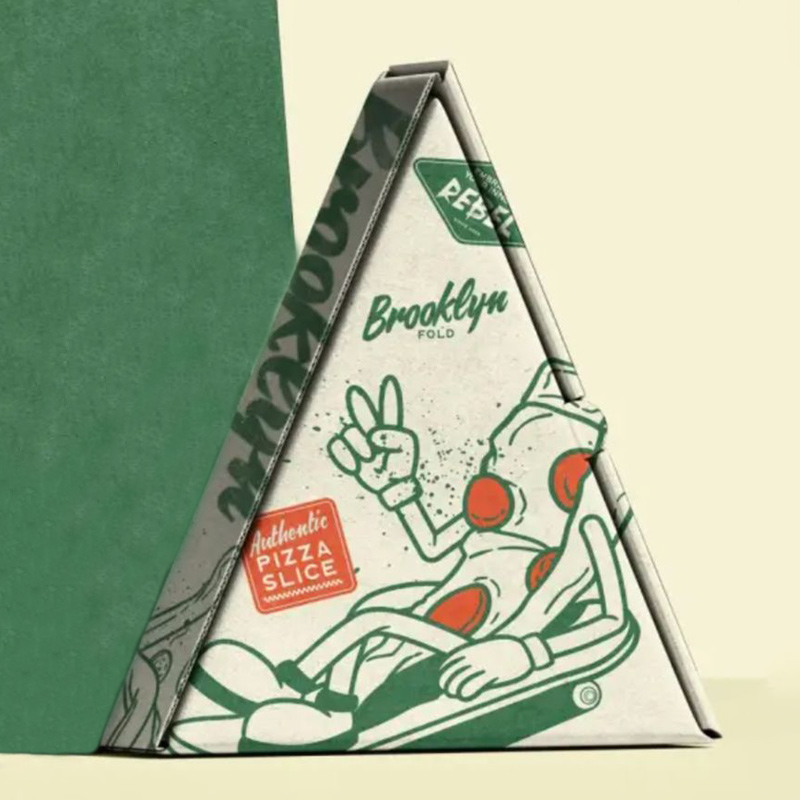 Creative pizza box packaging design with custom branding