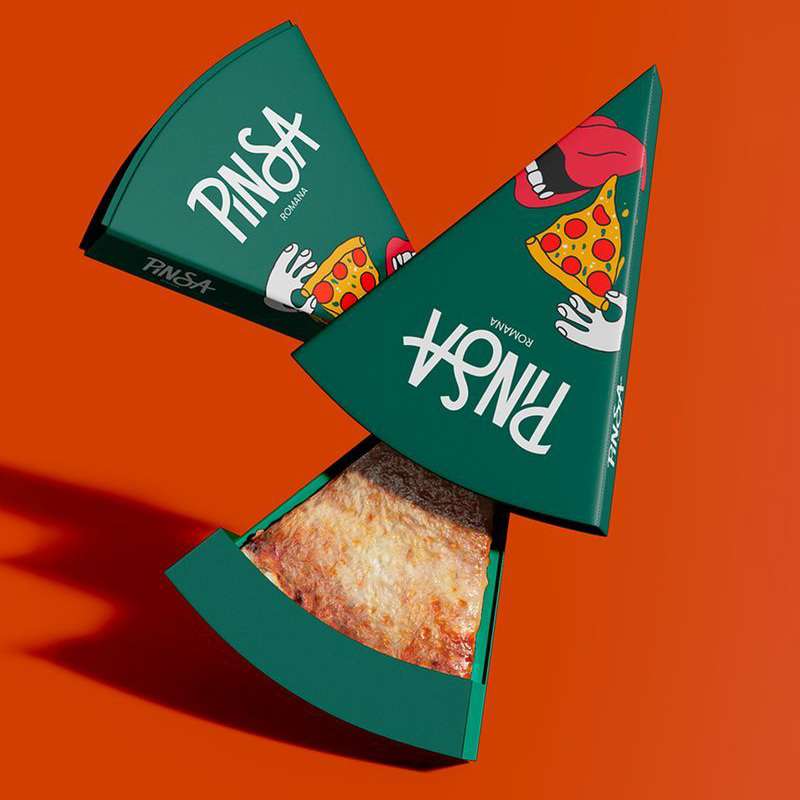 Custom pizza packaging with vibrant box artwork