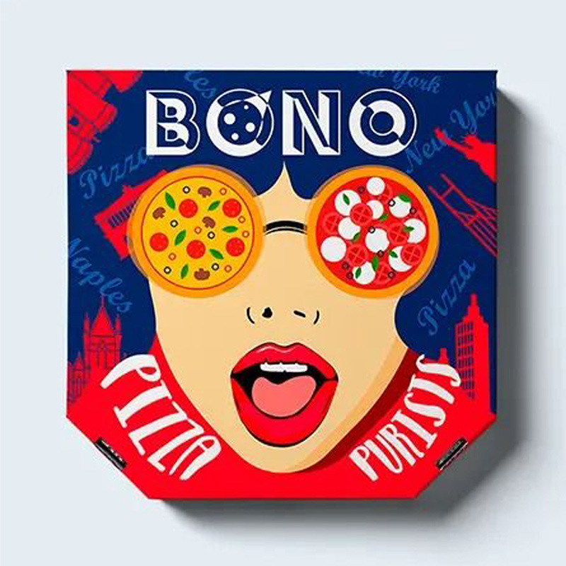 Modern pizza box packaging design for food brands