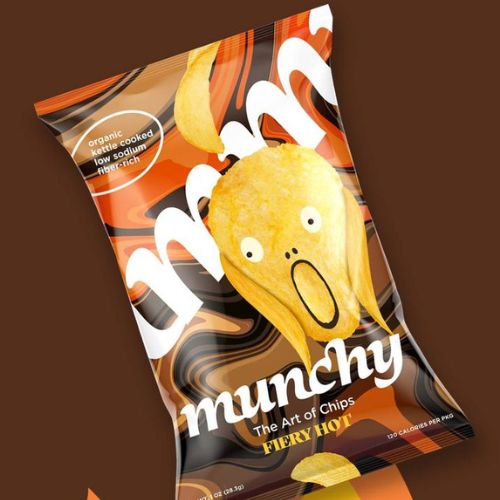 munchy chips packaging design