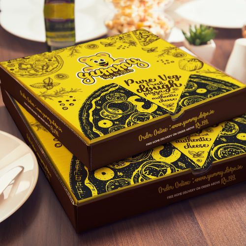Yummy pizza box packaging design