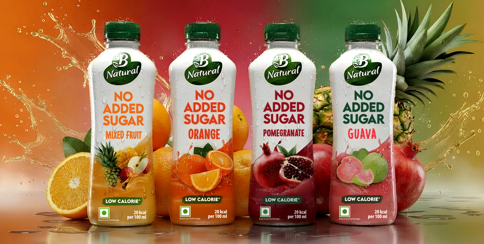 B natural Juice Packaging Design