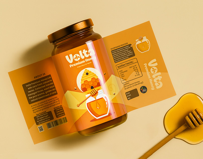 Natural element Honey Packaging Design