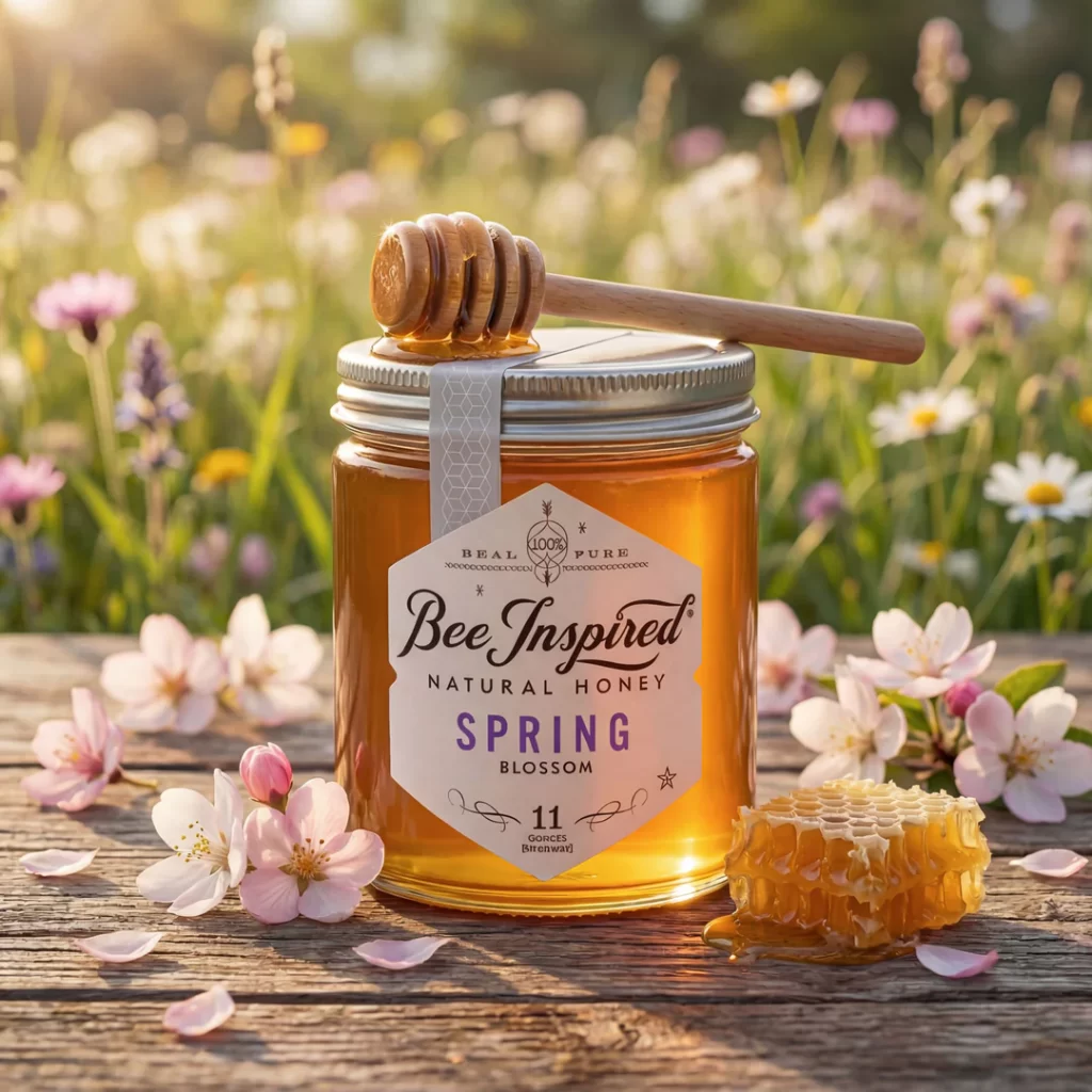 font based honey label design