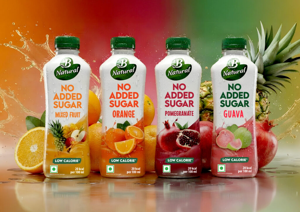 Beverage bottle packaging featuring premium branding and label design