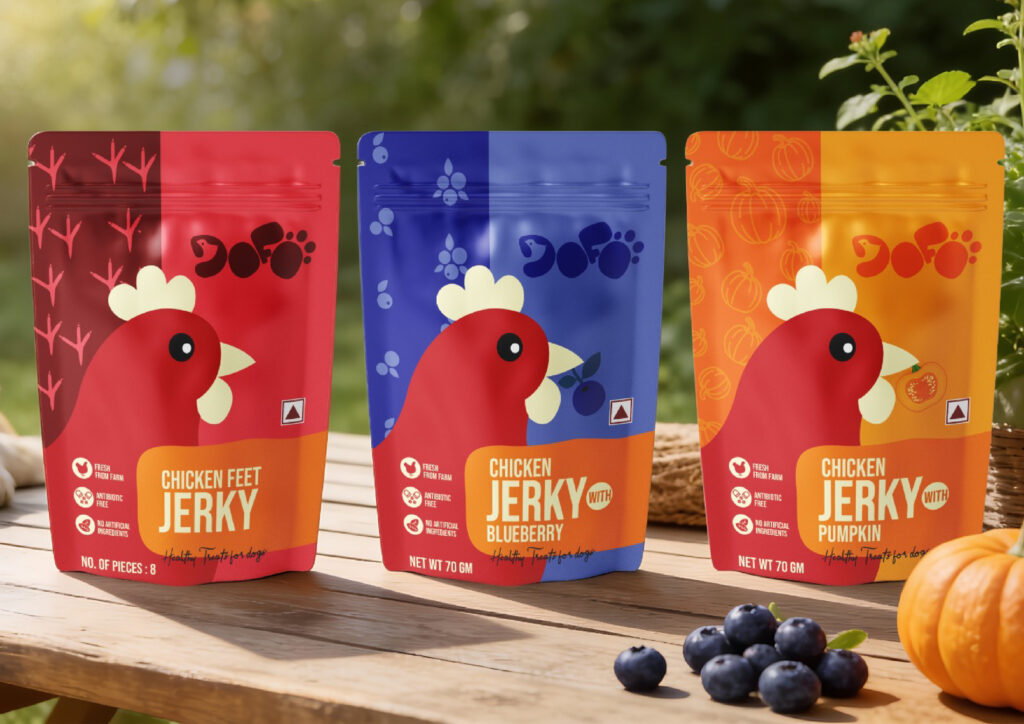 Brand packaging portfolio featuring food, beverage, and personal care products.