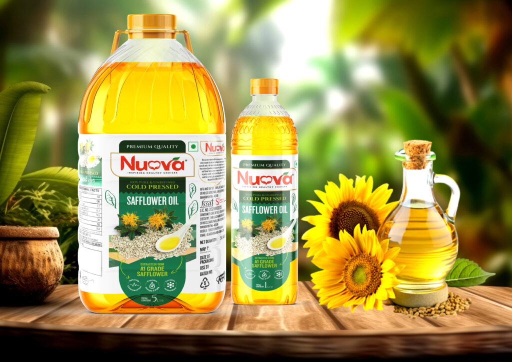 Cooking oil packaging designed to enhance brand recognition and customer trust.