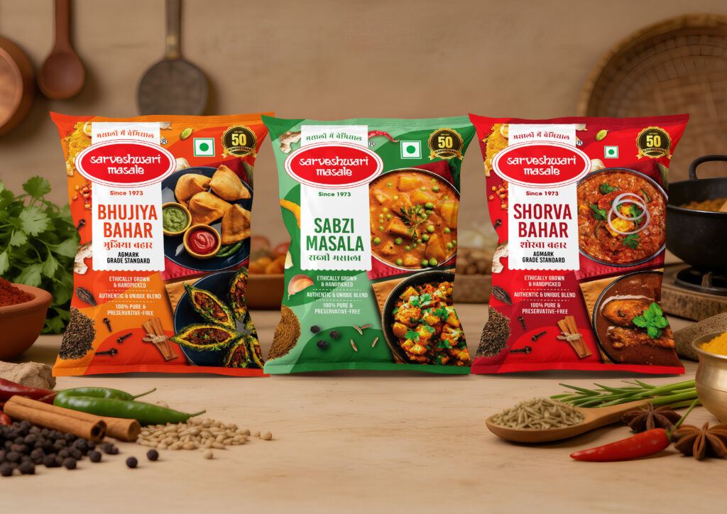 Custom spice packaging with attractive label design and brand storytelling.