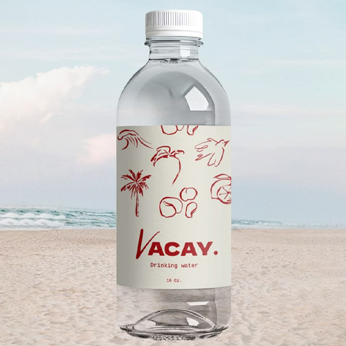 Water bottle label design inspired by regional art and cultural heritage