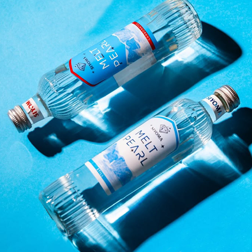 Unique water bottle featuring premium embossing and luxury packaging details