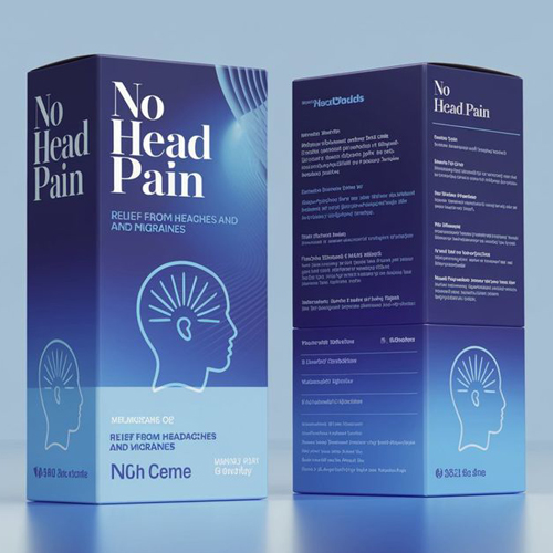 Healthcare product packaging with modern branding elements.