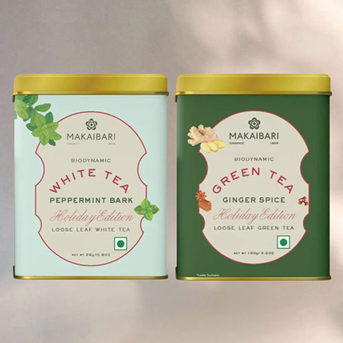 Tea packaging design with clean layouts and understated branding elements