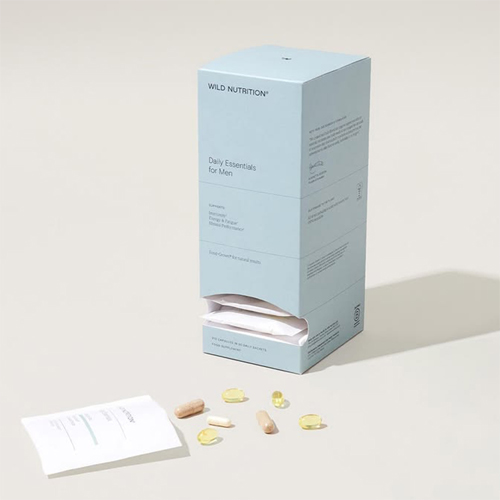 Pharma packaging featuring premium branding and informative labels.