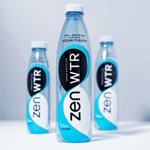 Eco-friendly mineral water bottle created using recycled plastic materials