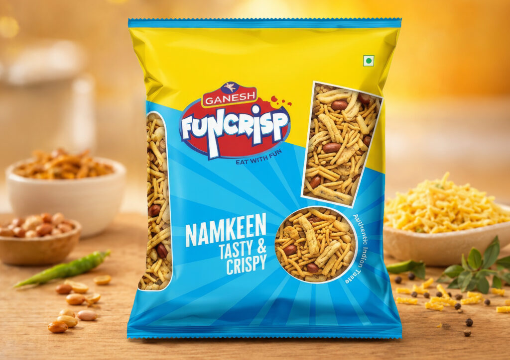 Snacks packaging designed to enhance branding
