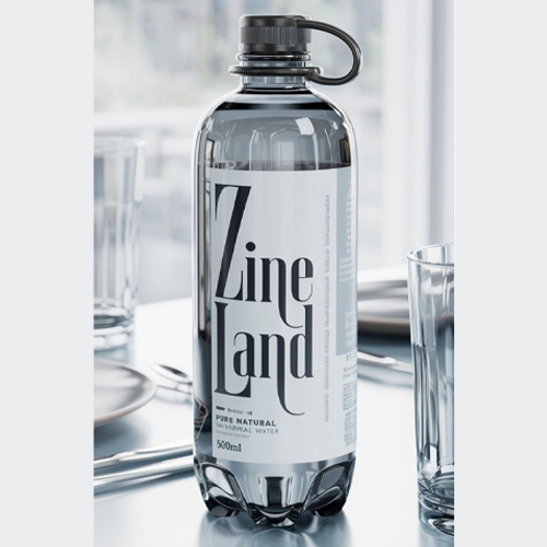 Mineral water packaging enhanced with matte finishes and sophisticated branding