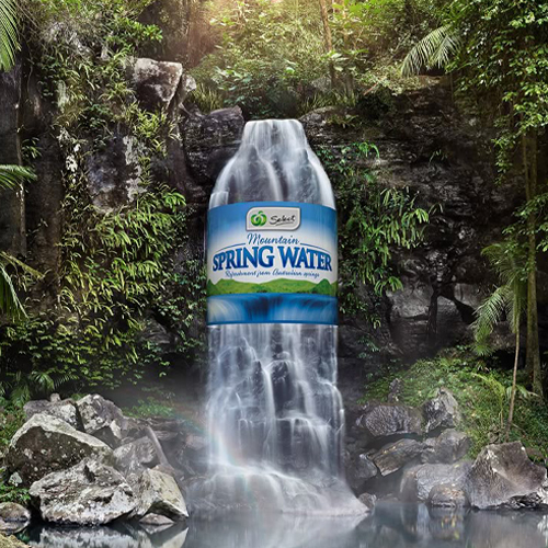 Unique water bottle packaging promoting environmental awareness and sustainability