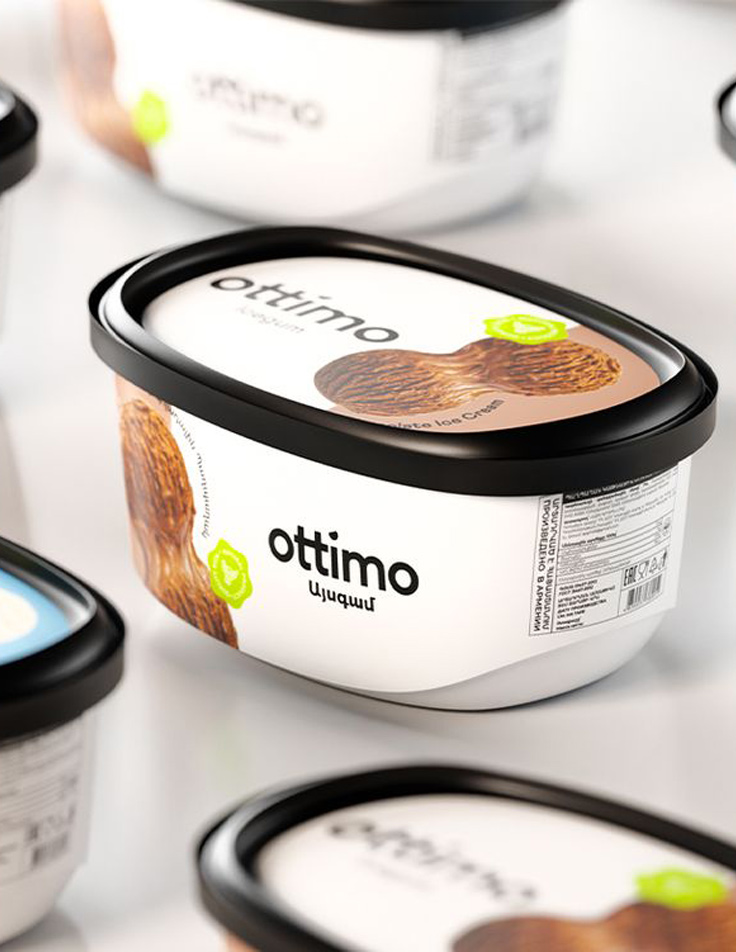Attractive label for frozen dessert products
