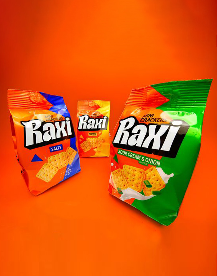 Biscuit packaging featuring product photography