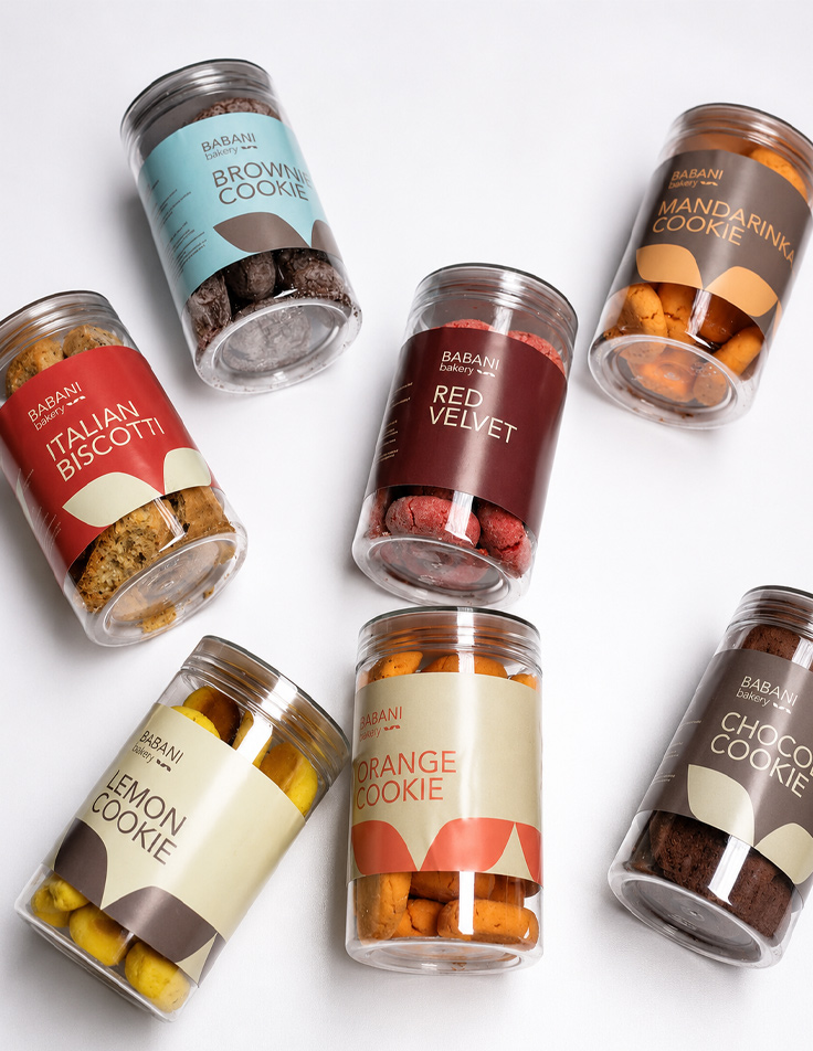 Biscuit packaging mockup with branding