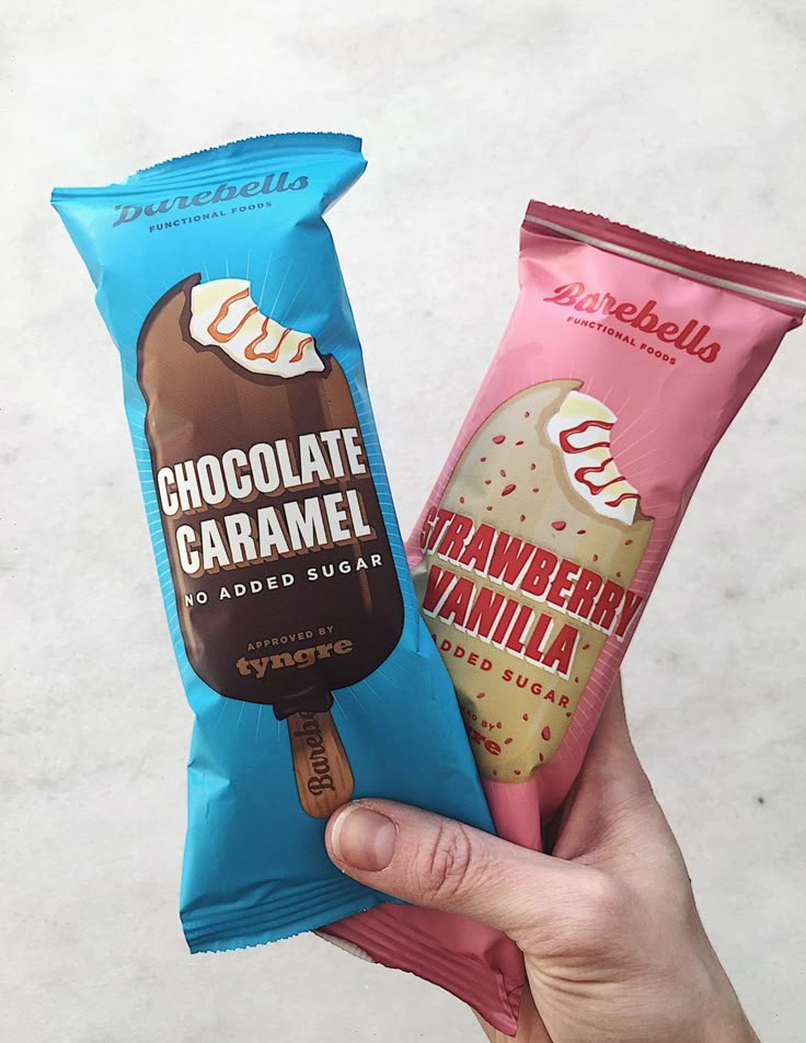 Branded frozen dessert stick packaging