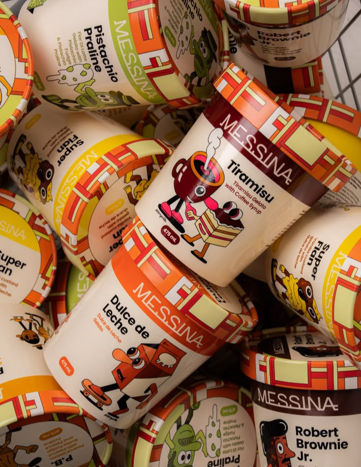 Colorful branding for ice cream products