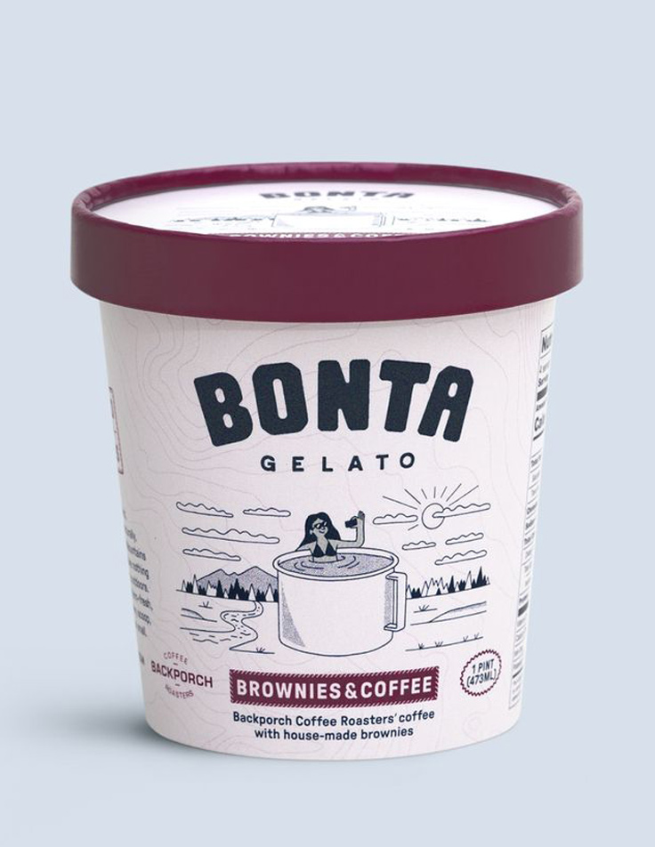 Colorful ice cream tub packaging for supermarkets