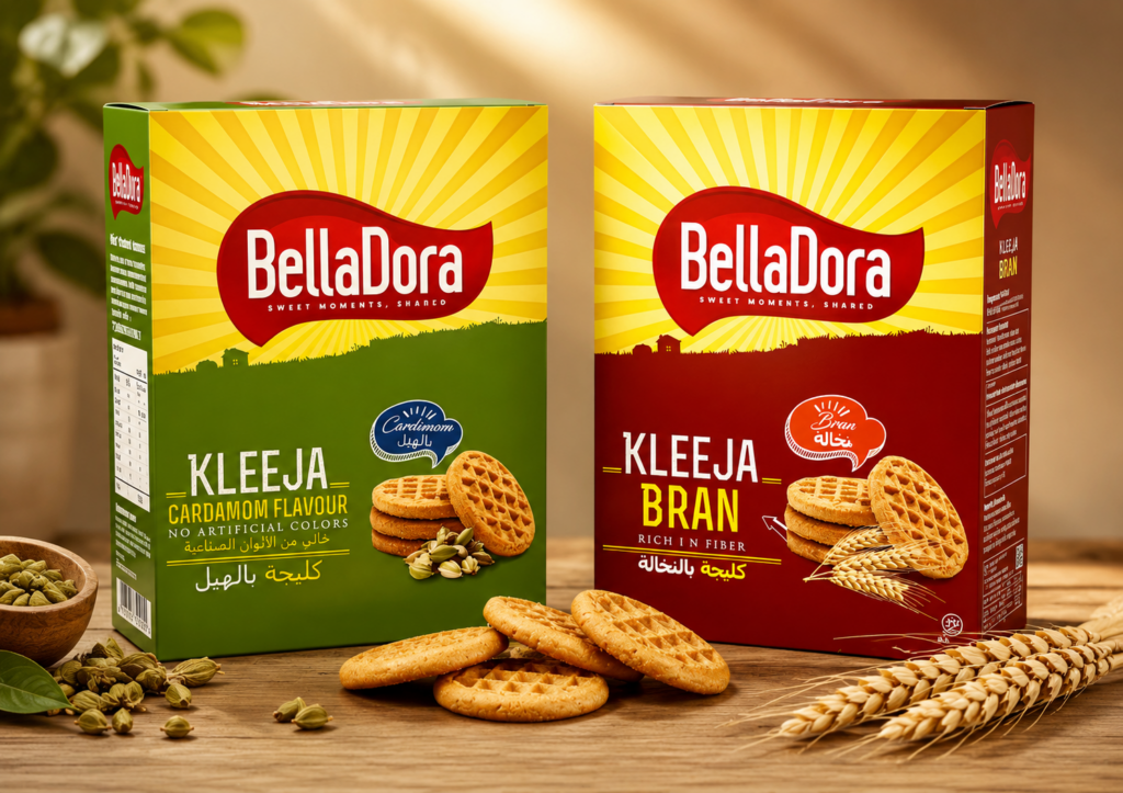 Creative biscuit packaging with custom illustrations