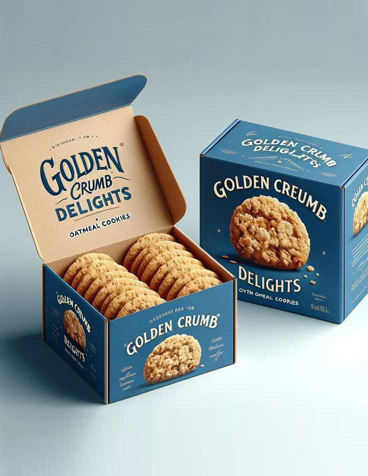 Creative biscuit packaging with modern branding