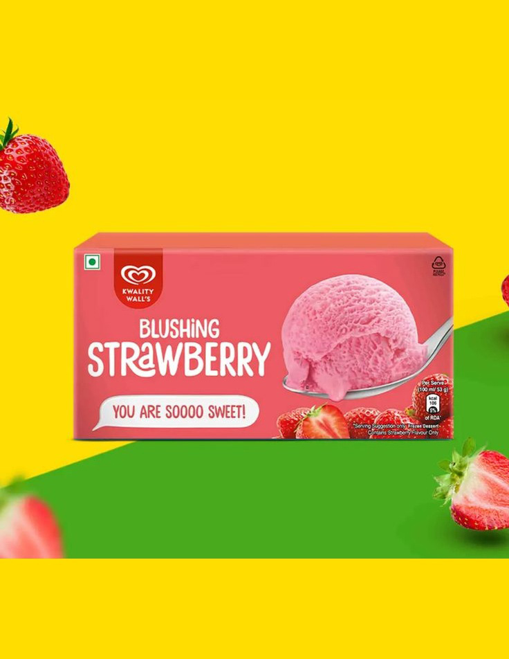 Creative ice cream packaging with vibrant branding