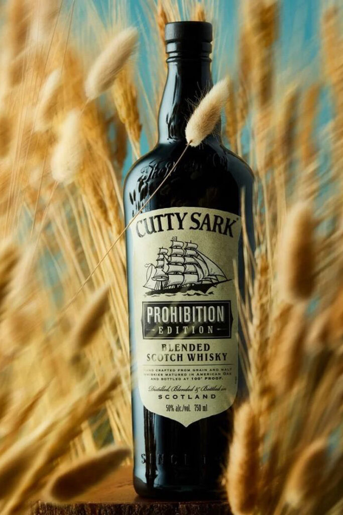 Creative label design for premium distilled spirit bottles