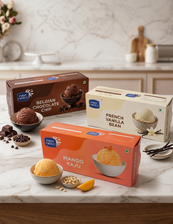 Custom packaging artwork for frozen desserts