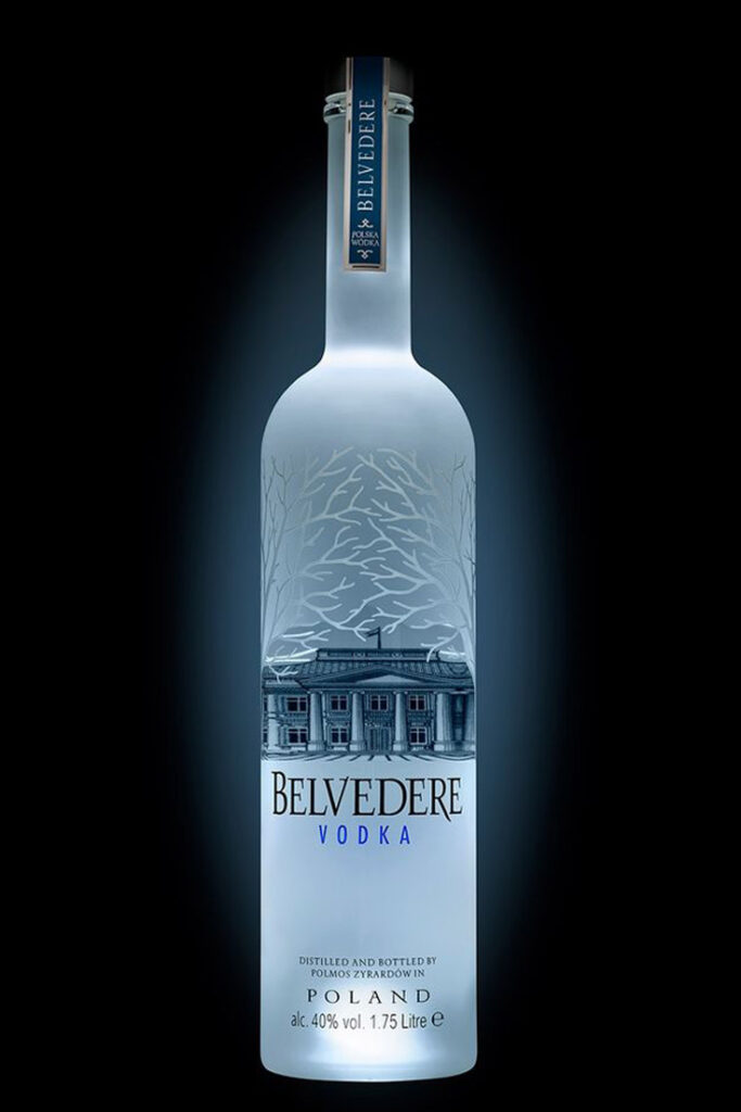 Elegant liquor bottle labels designed to increase shelf impact