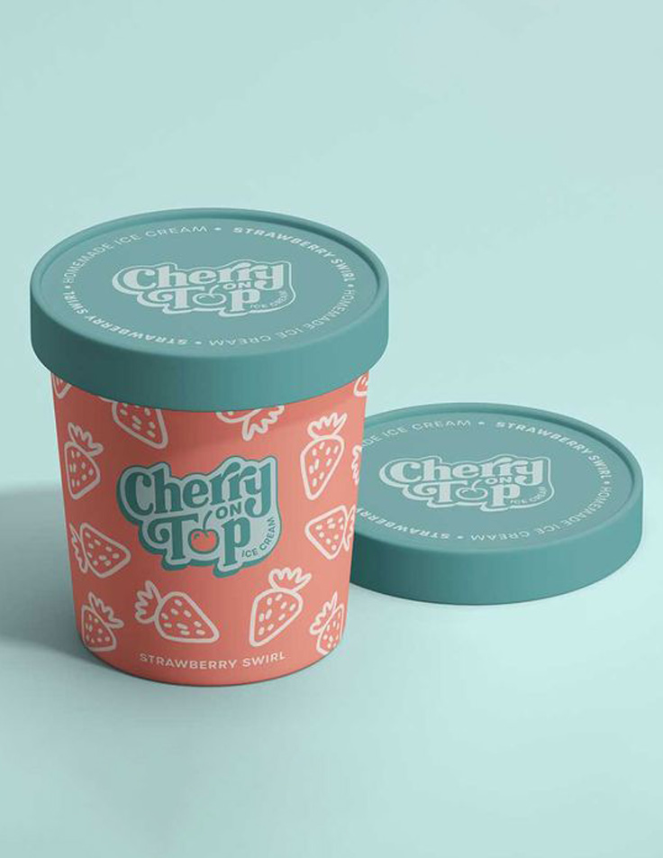 Eye-catching ice cream product packaging design