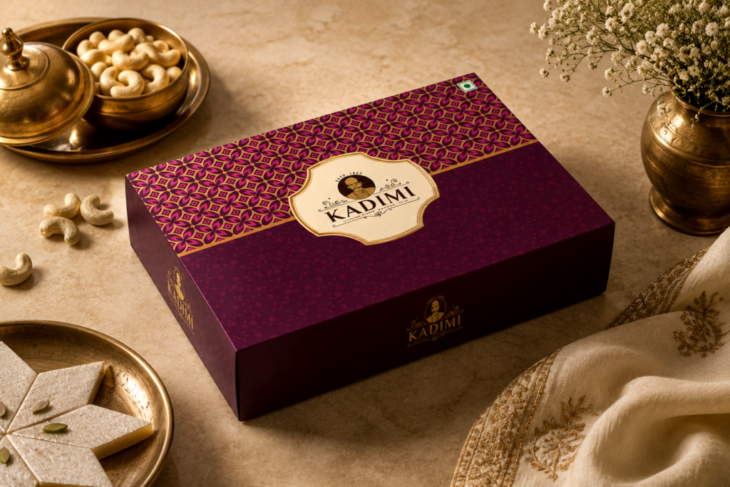 Food-safe mithai packaging design with premium materials