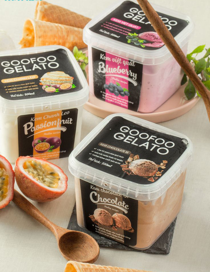 Glass ice cream jar branding design