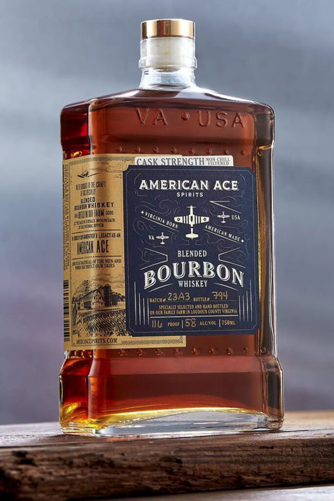 High-end spirits packaging with elegant branding and labels