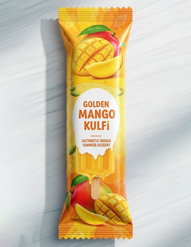 Ice cream brick packaging for supermarkets
