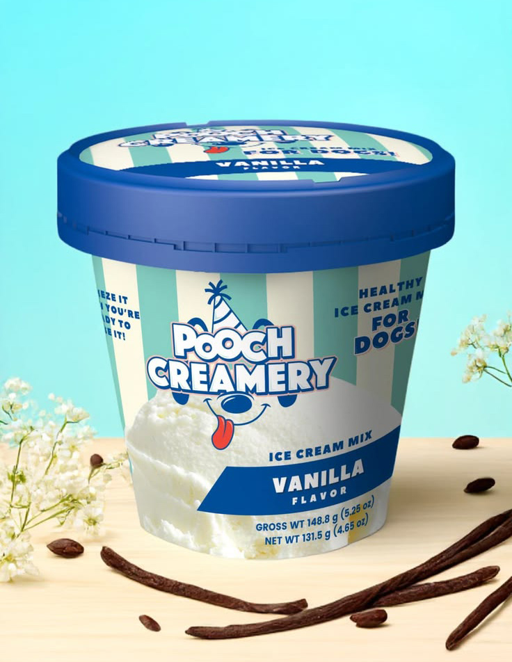 Ice cream label design with premium branding