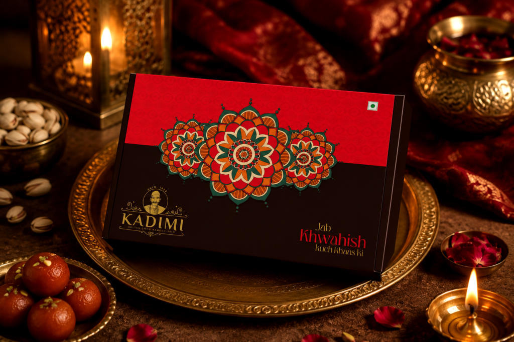 Innovative mithai box design for modern Indian sweet brands