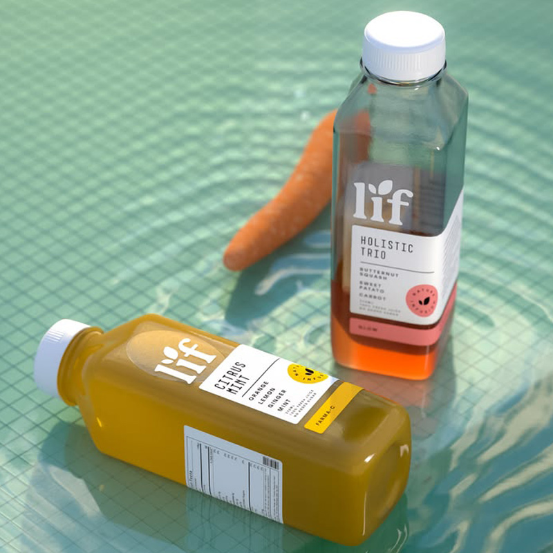 Label and packaging design for juice bottle
