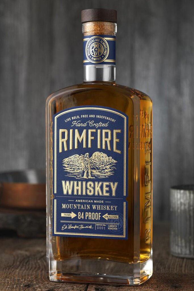 Luxury bottle branding with detailed heritage-inspired labels