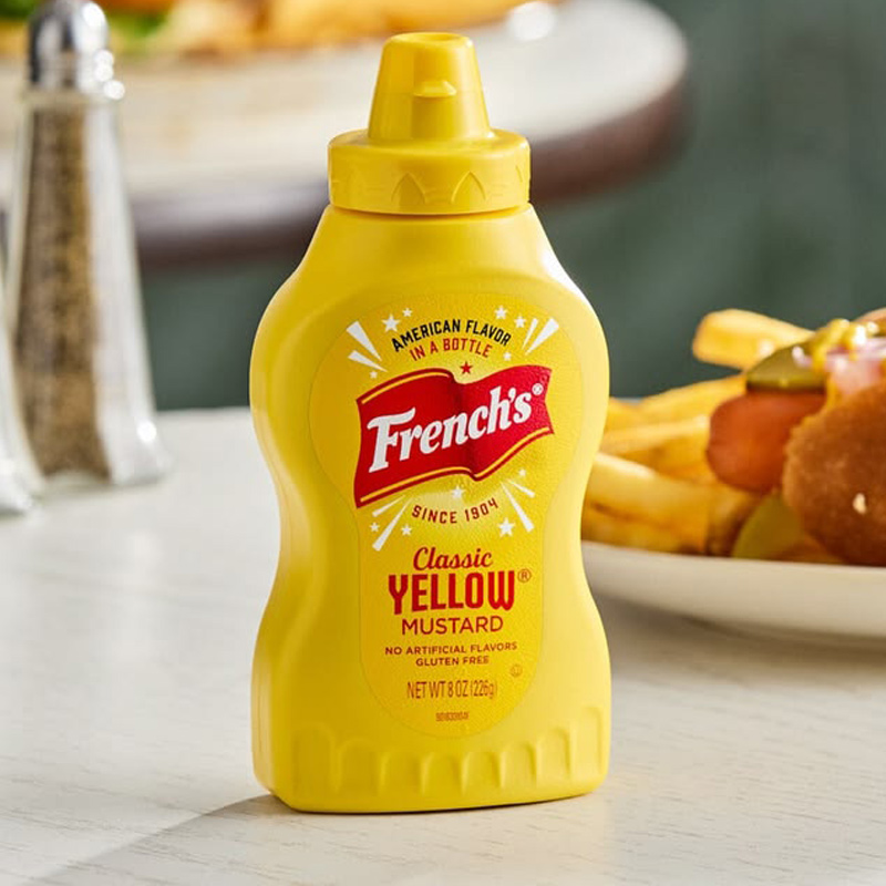 Mustar sauce squeeze bottle label design