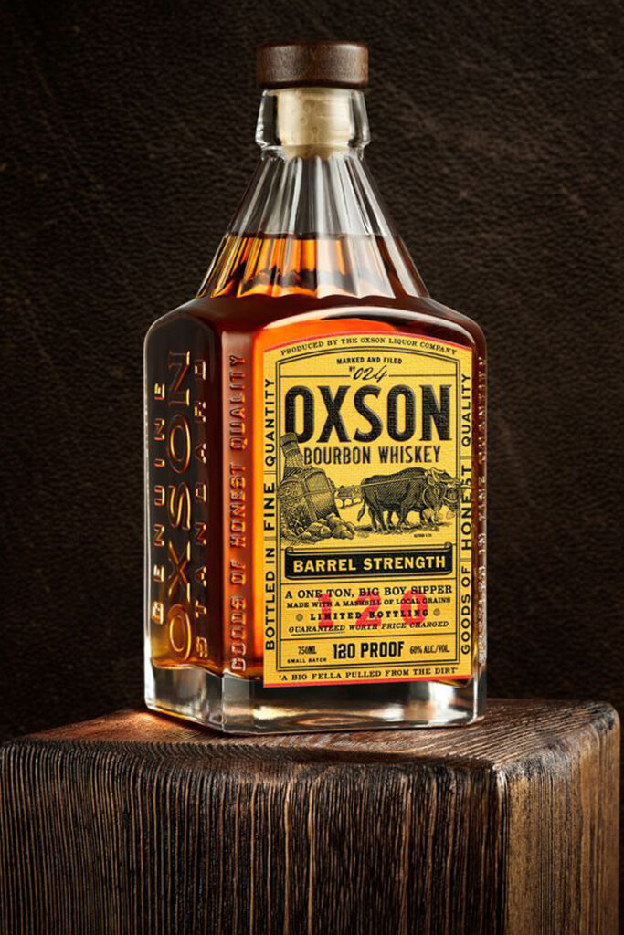 Premium bottle label design for luxury spirits brands