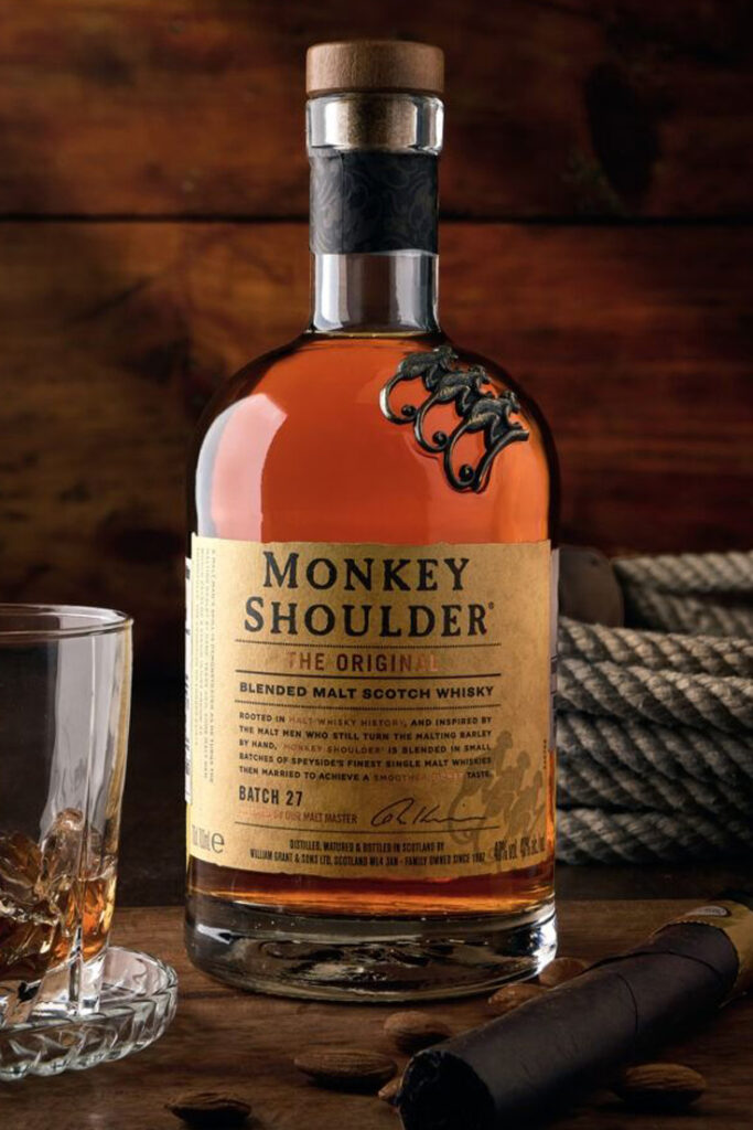 Premium liquor branding showcase with luxury bottle labels