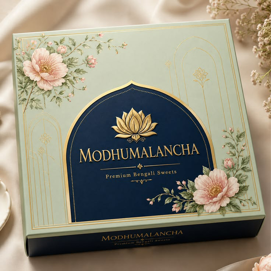 Premium sweet box packaging design with window display