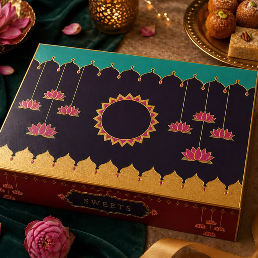 Reusable sweet box packaging design with luxury finish
