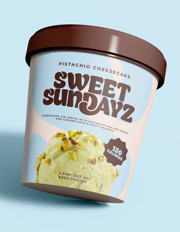 Vanilla ice cream packaging design