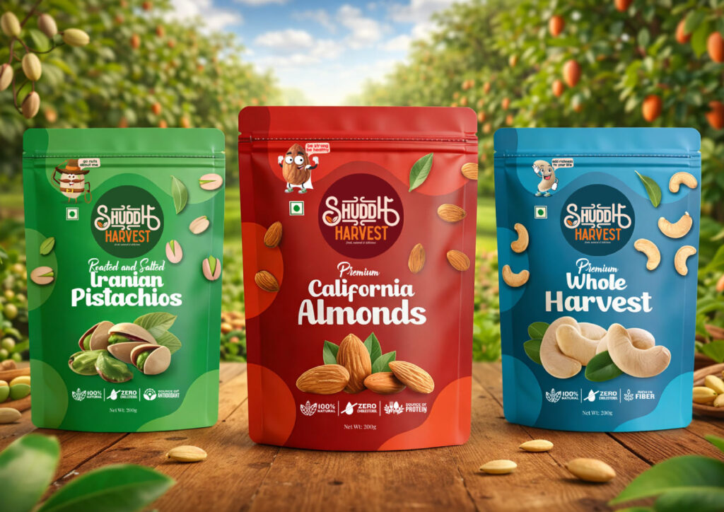 Ayurvedic pouch packaging with custom artwork